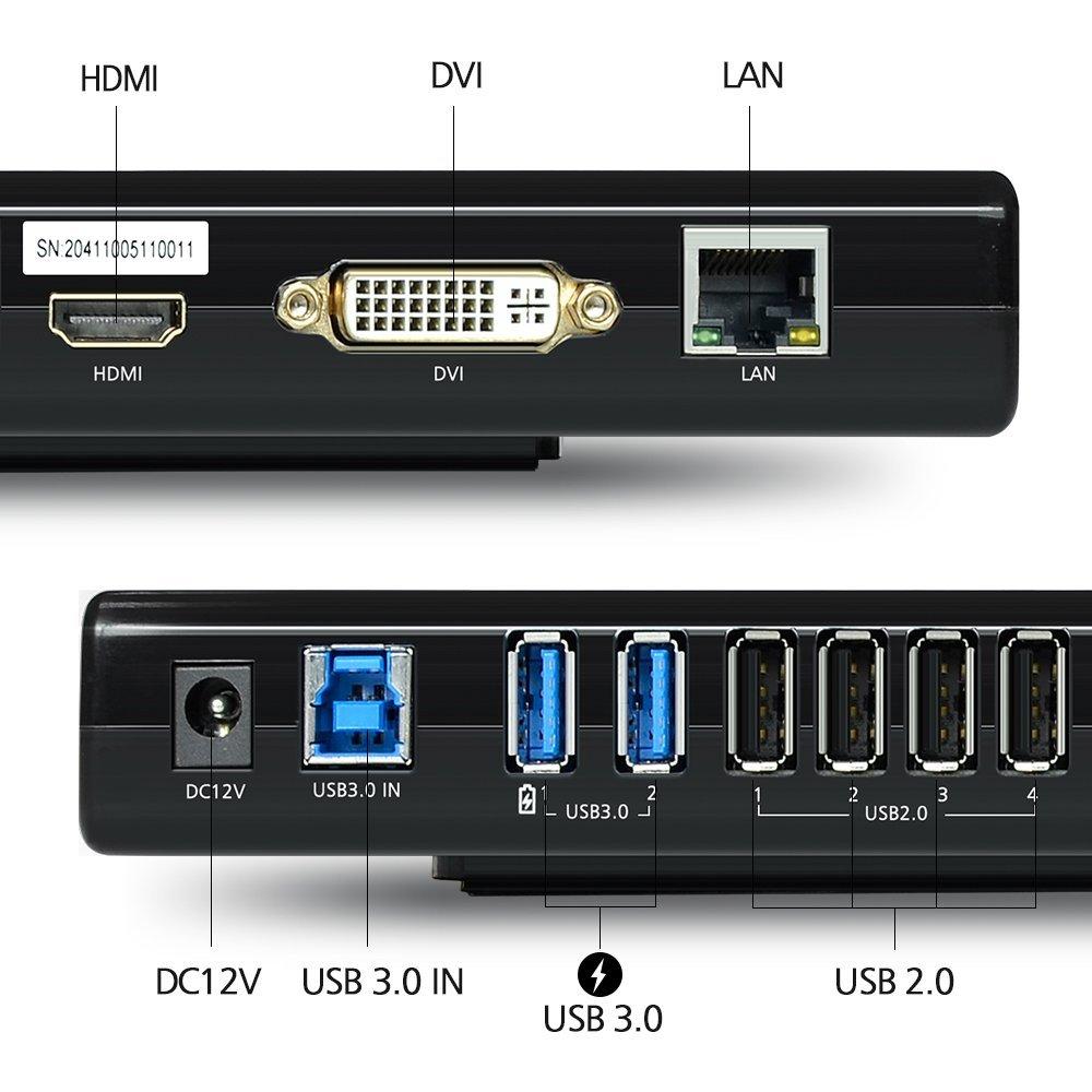 WAVLINK Docking Station Up To 2K 2048x1152 2 X Ports 4 X Ports 5Gbps Data Transfer Speed High Speed Equipped with Gigabit Ethernet Port Giga Port At 1