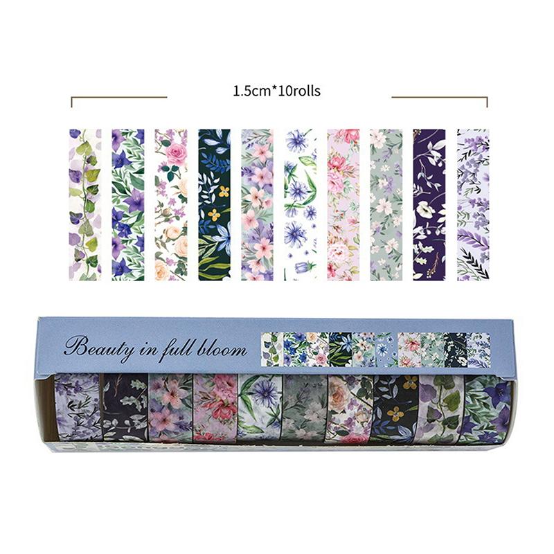 

10 рулонов ретро-цветов васи-ленты принадлежности для скрапбукинга васи-лента Cinta Adhesiva Decorativa Plants Diary Decoration Washitape