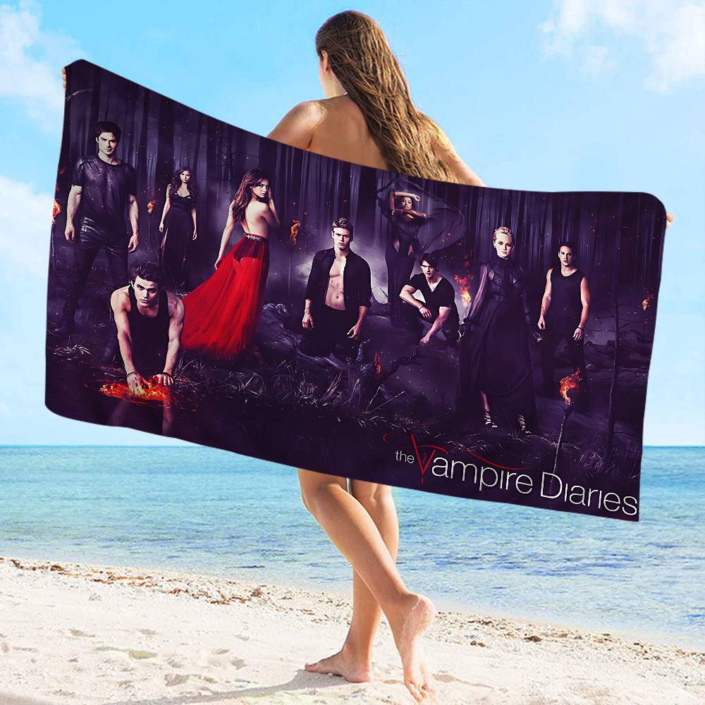 The Vampire Diaries Damon Salvatore Große Mikrofaser Strandtücher Schnelltrocknendes Handtuch Sandstrandtücher Poolhandtuch