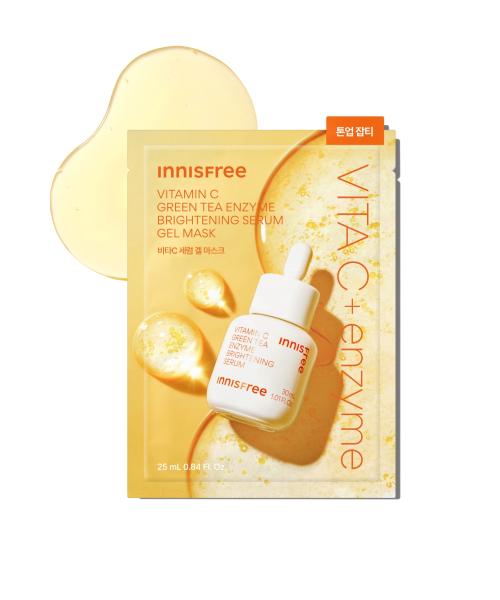 Innisfree Vita C Green Tea Enzyme Brightening Serum Gel Mask 25mL [5-Pack]