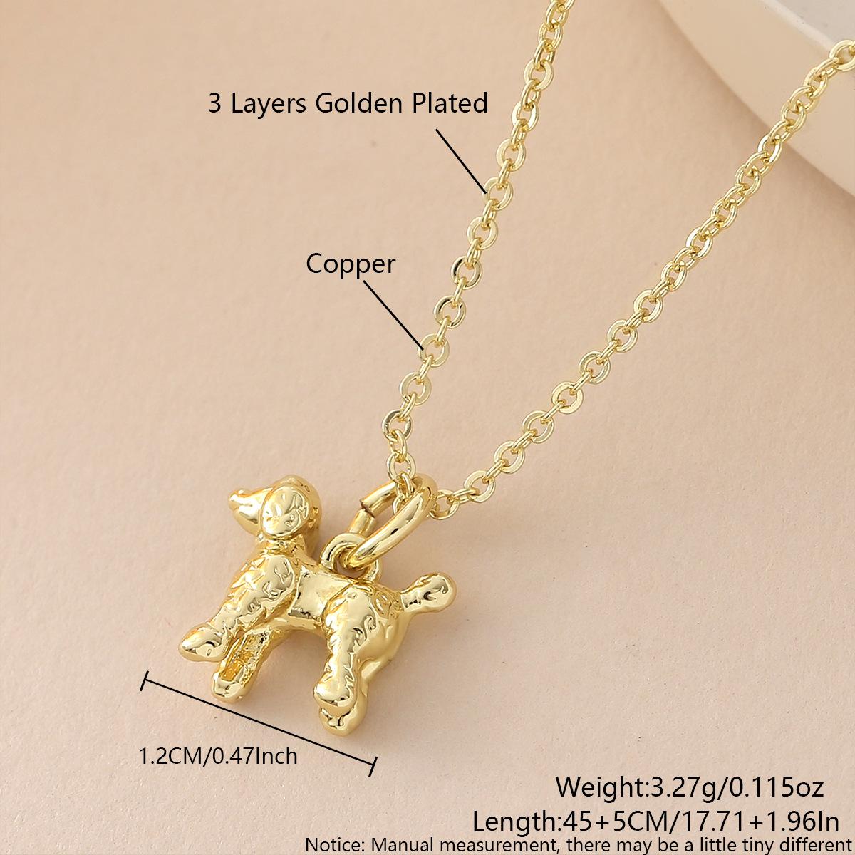 Animal Dachshund Dog Cat Seven-spotted Ladybug Pendant Set with Zirconia Gemstones for A Fashionable and Creative Necklace NAK08-1