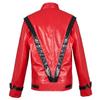 Men's Leather Jacket Michael Jackson Cosplay Costume Hip-hop Impersonator Coat Halloween Carnival Stage Performance Outfit