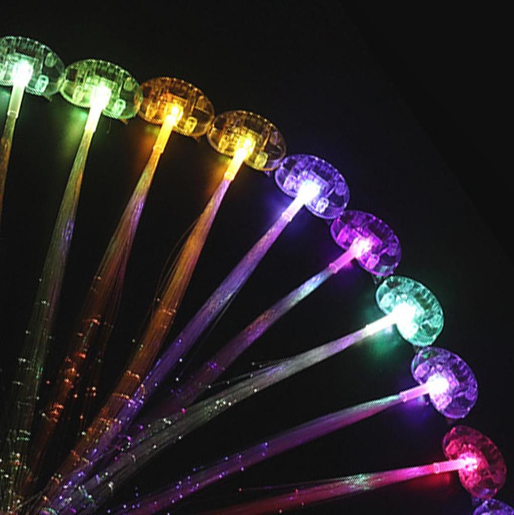 5X Random Color Glowing Hair Light Butterfly Women's Kit Cute Ornaments Clip Human Accessories Fiber Children's Flash Lights Led