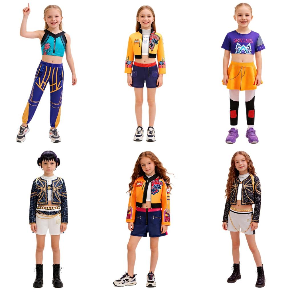 Cacciatrici di Streghe Rumi Zoey Mira Costume Cosplay per Bambine Festa di Carnevale Costume di Halloween