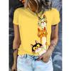 Casual Loose Animal Print T-shirt Women's Versatile Top Daily Short Sleeve Comfortable Breathable T-Shirts Women’s