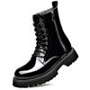 Stivaletti Chelsea Trendy da Uomo High-Top in Vera Pelle - Leggeri Stile Martin con Suola Spessa e Zip Laterale per Autunno/Inverno