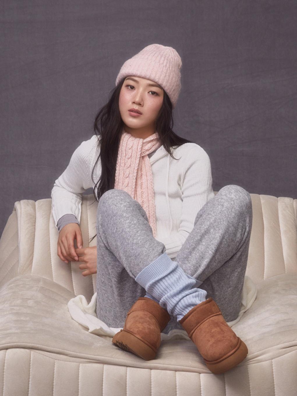 Petite twisted knit muffler HPAAMFFV01 (19)Black