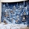 VIKAMA Ice Fantasy Village Tapestry with Snow Covered Cottages for Bedroom Living Room Decor Aesthetic Dreamy Healing Wall Art