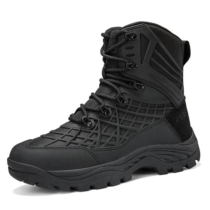 Brand Desert Tactical Mens Boots Wear-resisting Army Boots Men Waterproof Outdoor Hiking Men Combat Ankle Boots Big Size 39-47