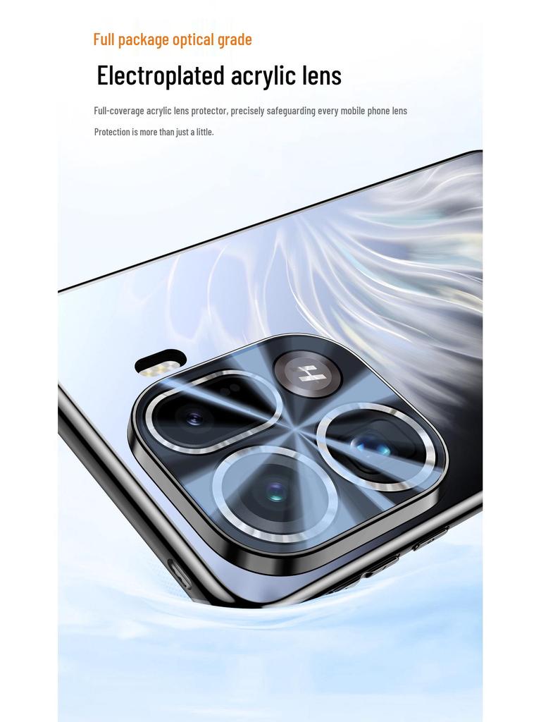 Mermaid Princess Electroplated Phone Case for OPPO Find X9 Pro, Light Luxury, Full Lens Coverage, Anti-Drop, Reno14 Hard Shell