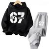 67 Šik dětské mikiny Set 3-12 let Korejský Streetwear Blokový teplákový komplet Módní Pohodlná dětská mikina 2dílné sety Tepláková souprava
