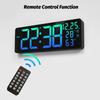 NEWSTYLE RGB Colorful LED Wall Clock with Remote Control Multifunctional Display Auto DST Countdown Clock LED Ambient Wall Lmap