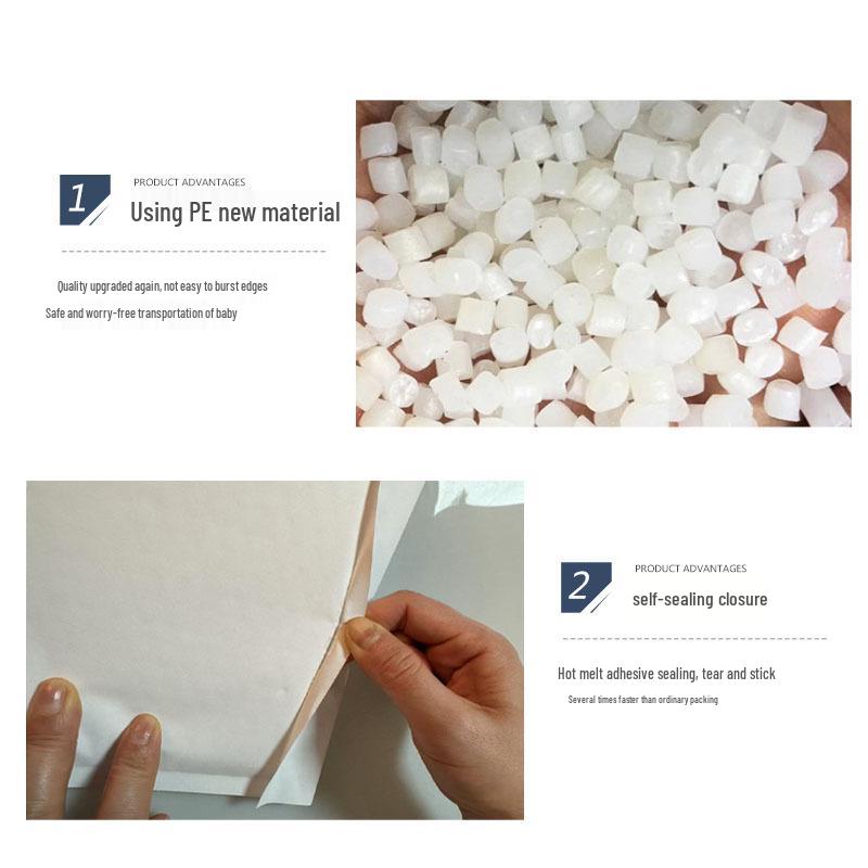 Waterproof White Kraft Bubble Mailer - Shockproof, Self-Adhesive Packaging for Clothing.