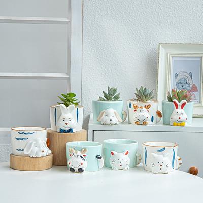 Yeni Hayvan Çiçek Saksısı Etli Bitki Saksısı Saksı Masaüstü Süsleri Seramik Vazo Ev Dekoru Saksı Bahçe Dekorasyonu Bonsai Saksısı