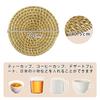 LANGYU Handwoven Rattan Coasters, Heat-Resistant, Natural Material, Round, Washable, Stylish, 10cm Diameter, Heat-Insulating, Non-Slip, Handwoven,