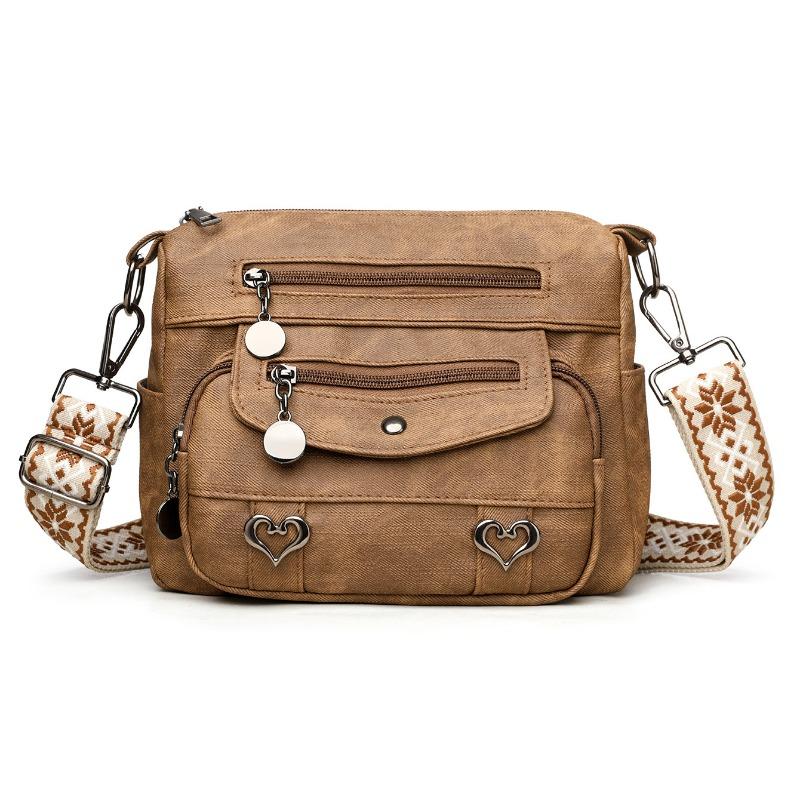 Geantă Crossbody Piele Moale Geantă de Umăr Simplă Retro și la Modă Capacitate Mare Capacitate Mare Geantă de Damă