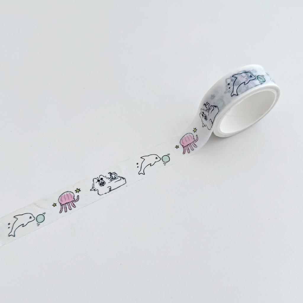 15mmx5m Cartoon Cat Washi Tape Cute Decorative Adhesive Tape for DIY Scrapbooking Journal Stationery