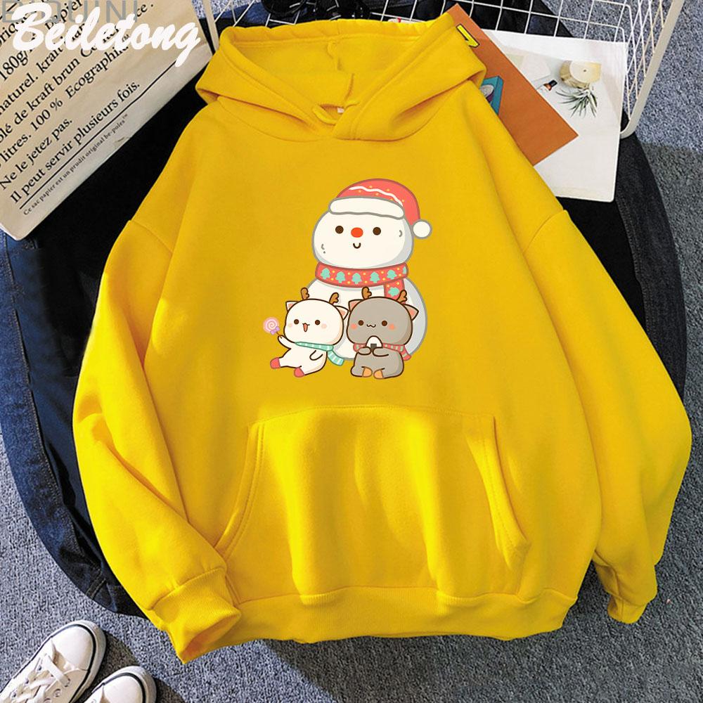 Cute Cat Long Sleeve Hoodie Goma Kawaii Peach Cat Boyfriend Sweatshirt Girlfriend Lovely Kitty Mochi Romantic Hoddies