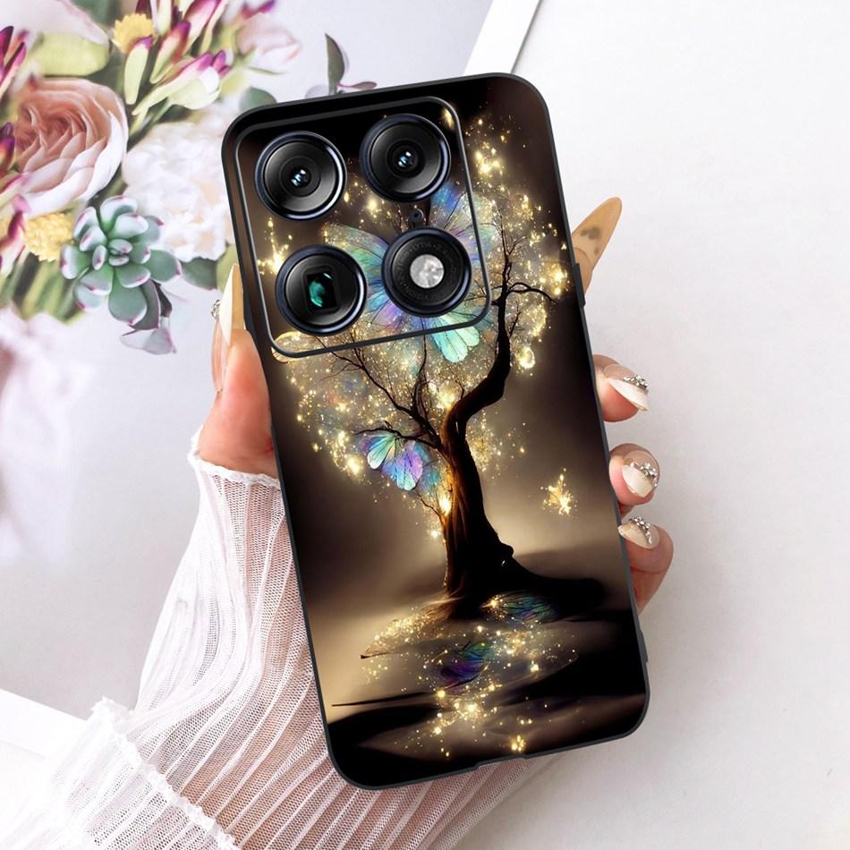 For Motorola Signature Cute Flower Butterfly Cat Painted Case For Motorola Signature XT2603-2 Black Silicone Soft Phone Cases