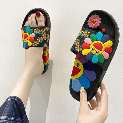 Women's Summer Sunflower Slippers - Non-Slip, Soft Sole for Indoor/Outdoor Use