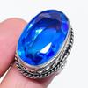 Natural Blue Topaz Gemstone 925 Sterling Silver Jewelry Ring Size 8 G4S90