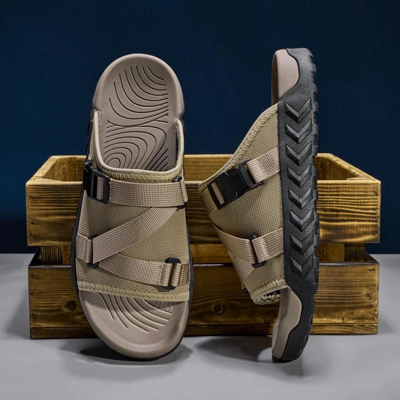

Men s Thick Soled Round Toe Fashionable Slippers Women s Comfortable Breathable Casual, Wear-resistant Sandals Summer Slippers 36