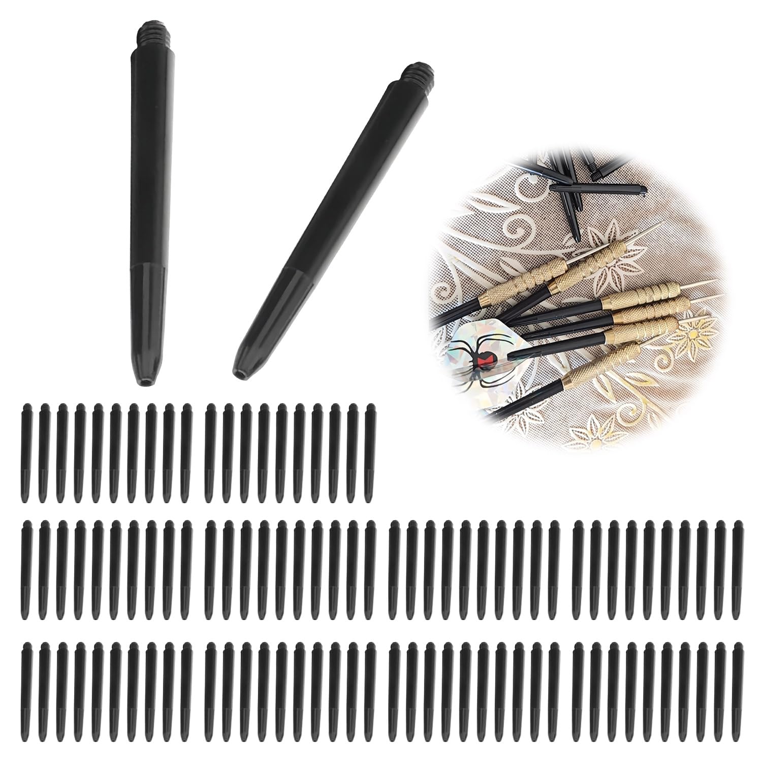 

2BA thread darts shafts 100pcs standard darts plastic dart shafts I-type dart shafts nylon dart stems short dart stems durable