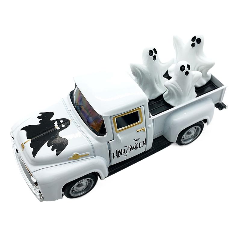 

Halloween Retro Truck Coffee Bar Decor, Mini Cute Farmhouse Style Halloween Metal Truck Decor, Vintage Diecast Model H
