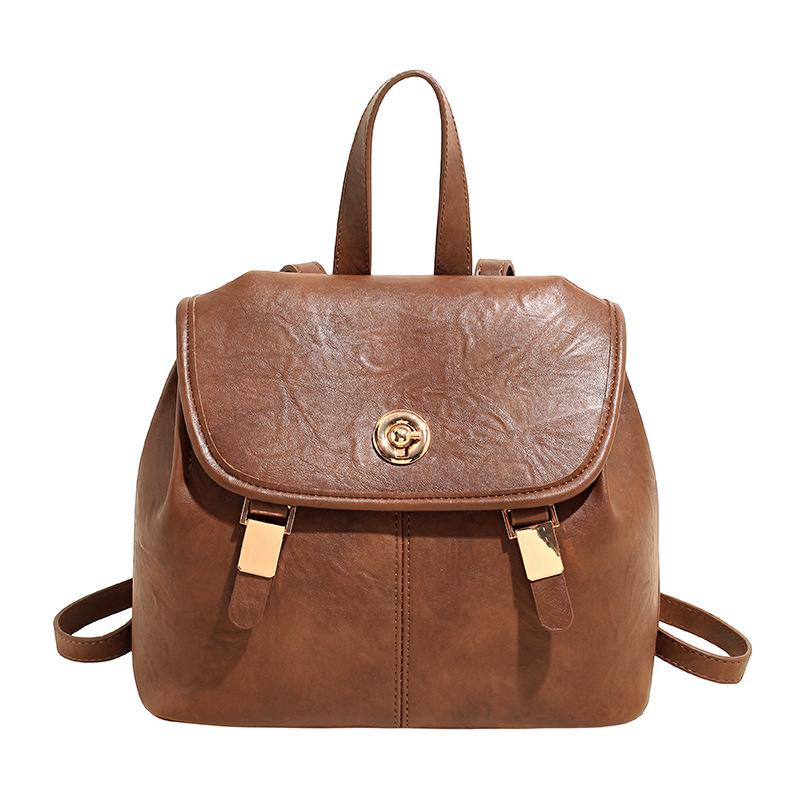 High Value Retro Backpack Women's 2025 New Fashion Temperament Commuter Travel Bag American Locomotive Backpack Tide
