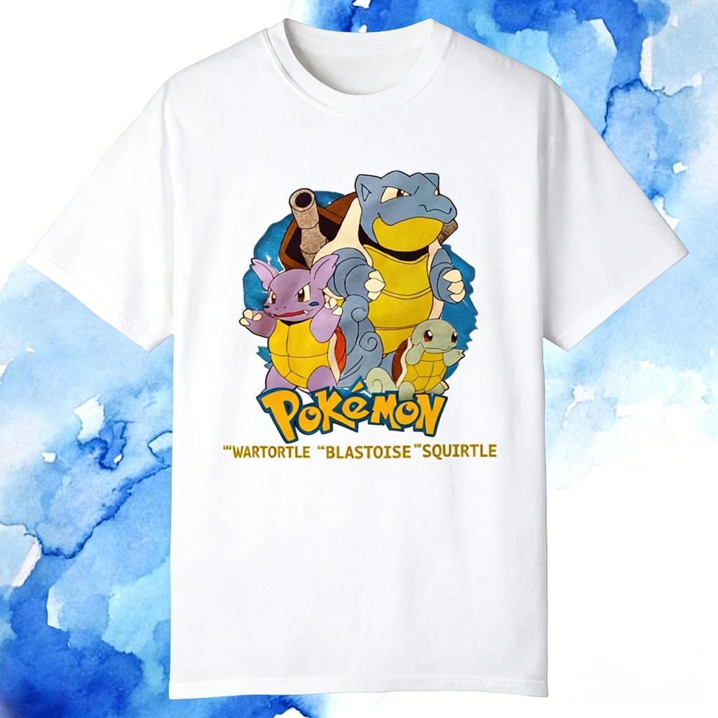 Lato 2026 Blastoise Pokemon Anime T-shirt Mężczyzna Kobieta Bawełna Krótki Rękaw Koszulka Streetwear Y2k Ubrania Oversize Casual Top Unisex