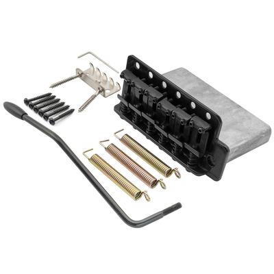 Musiclily Pro 11.3mm String Pitch Vintage Tremolo Bridge with Steel Saddles for Fender American Vintage Stratocaster Electric Guitars, Black