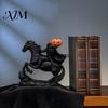 Kopfloser Reiter Statue Statue, Halloween Thema Vintage Bronze Harz Figur, Horror Sammlerstücke Gotisches Tischplatten Ornament für Saisonales Zuhause