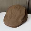 Spotted matte PU leather forward hat autumn and winter new men's and women's retro casual old money style fashion cap
