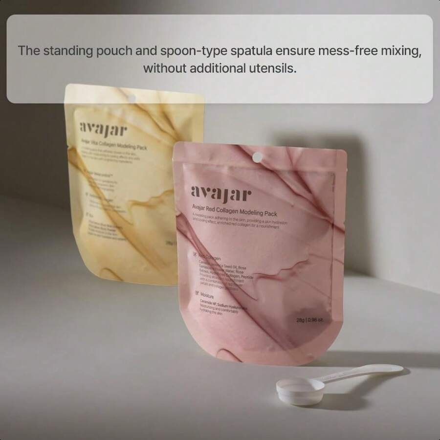 Avajar Red Collagen Modeling Pack 28g – Korean Clay Mask For Pore Tightening And Hydration, Home Spa Facial Treatment With Collagen