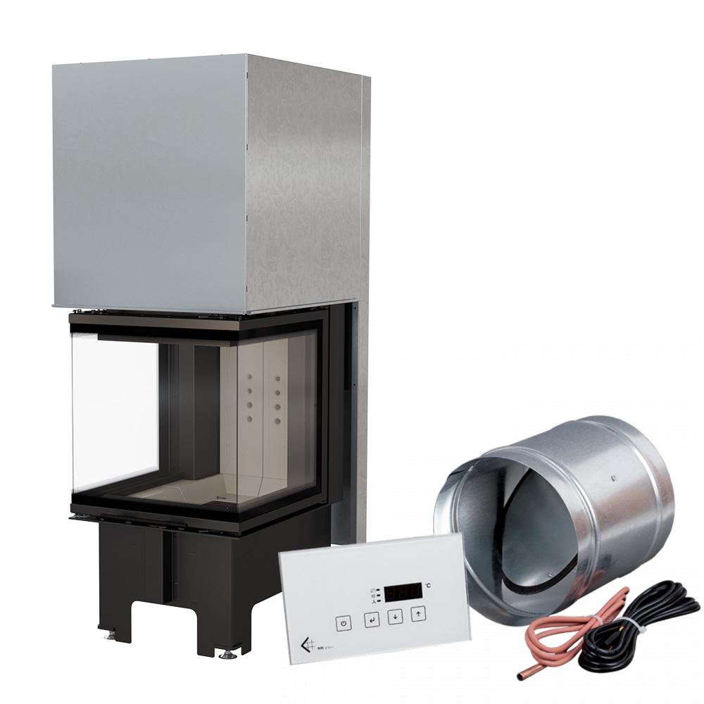 Smart steel fireplace KRATKI NBC 500/500 8 kW Ø 200 Lift-up MSK GLASS