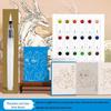 Feile Bird National Style Watercolor Accordion Folded Painting Book - Dunhuang Palace Design, 300g, Includes Line Drawing and Stacking Features.