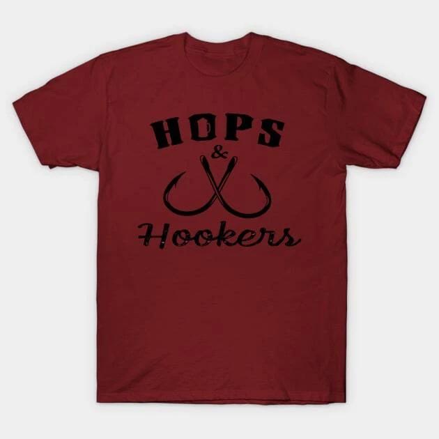 Hops and Hookers Fishing Made in Australia T-Shirt L