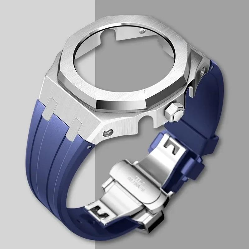 Ny Gen5 Casioak-fodral i rostfritt stål för G-Shock GA2100 Mod-kit Modifieringssats Metallram gummiband för GA2110 GAB2100