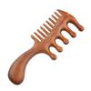 Gold Sandalwood Five-Tooth Meridian Comb for Scalp and Body Massage