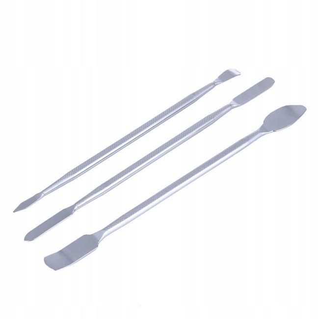 Rosfix Zestaw Metalowych Łopatek Do Otwierania Telefonów – Uniwersalne Narzędzia Do Naprawy | 3 Sztuki Z Radełkowanym Uchwytami | Wymiary 164–175 Mm