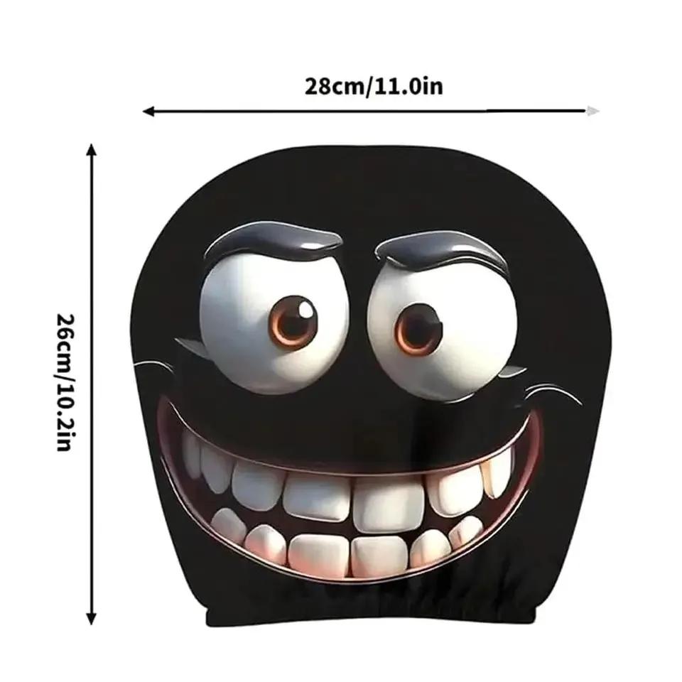 2PCS Funny Cartoon Car Headrest Cover Eyes Car Seat Head Rest Protector Spooky Cars Seat Covers for Cars for Halloween Christmas