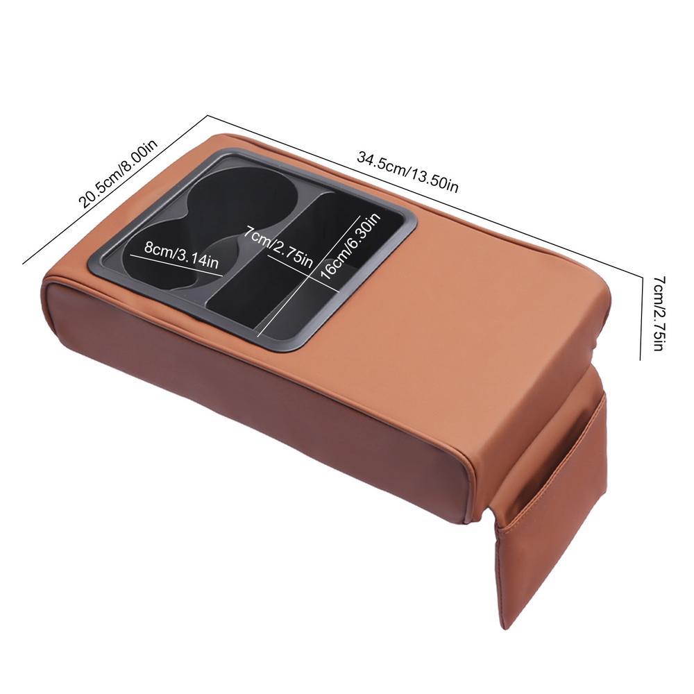 Car Armrest Cover Comfortable Waterproof PU Leather Armrest Cover Pad Universal Auto Arm Rest Pad Storage Box Car Pillow