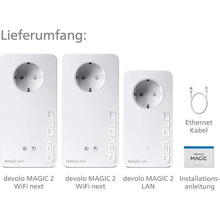 Devolo Magic 2 – 2400 Wifi AC Suivant Multiroom Kit : Stabilstes Jeu Avec 3 Powerline-Adaptern Pour Raumübergreifendes...