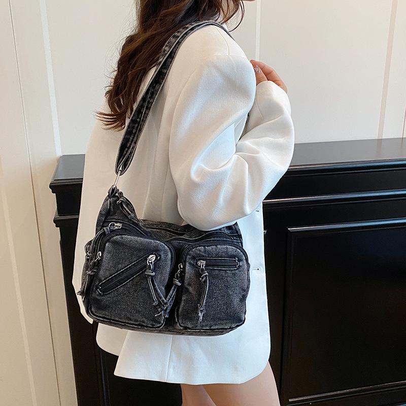 Fashionable Women's Bag, Small Square Bag, Simple Single-shoulder Bag Denim Bag, Crossbody Bag