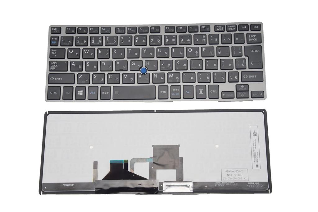 Bulk Replacement Japanese Keyboard for Toshiba Dynabook R63A, R63B, R63D, R63Y, R63J, and R63F Series, with AccuPoint and Backlight, NSK-V10BN, Model