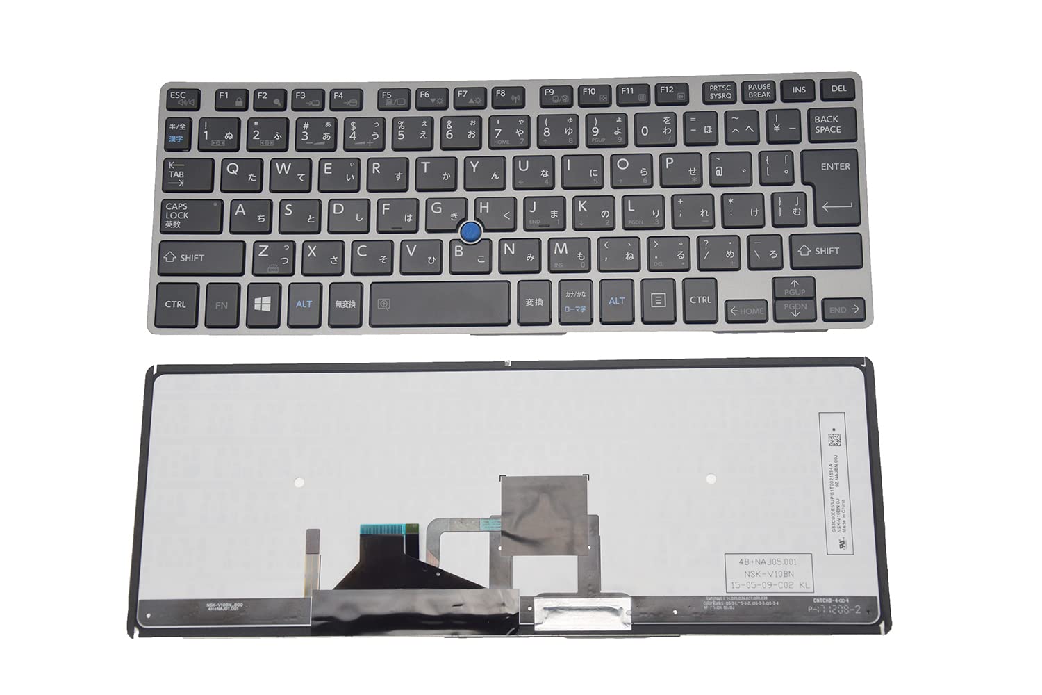 

Bulk Replacement Japanese Keyboard for Toshiba Dynabook R63A, R63B, R63D, R63Y, R63J, and R63F Series, with AccuPoint and Backlight, NSK-V10BN, Model
