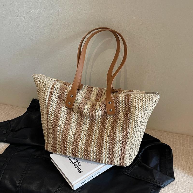 Tasche mit großem Fassungsvermögen Damen Neue Mode Schulter-Tragetasche Vielseitige tragbare Strandtasche