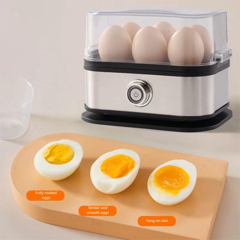 200W Power Eggs Boiler Space Saving Auto Shut-Off Smart Egg Cooker 6 Eggs Capacity Stainless Steel Rapid Egg Cooker