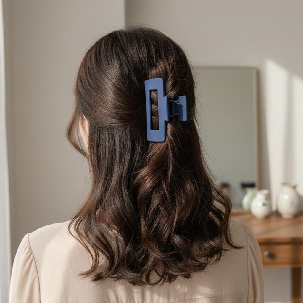 Large Shark Clip for Women Thick Hair Matte Finish Alloy Bobby Pin for Medium to Long Hair Updo Half Tuck Styling