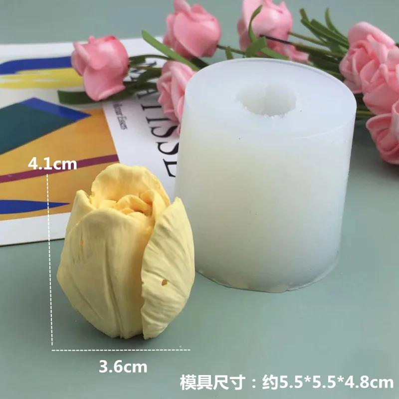 3D Tulip Candle Mold Handmade DIY Flower Soap Silicone Mold Chocolate Cake Silicone Mold Soap Forms Soap Making Supplies